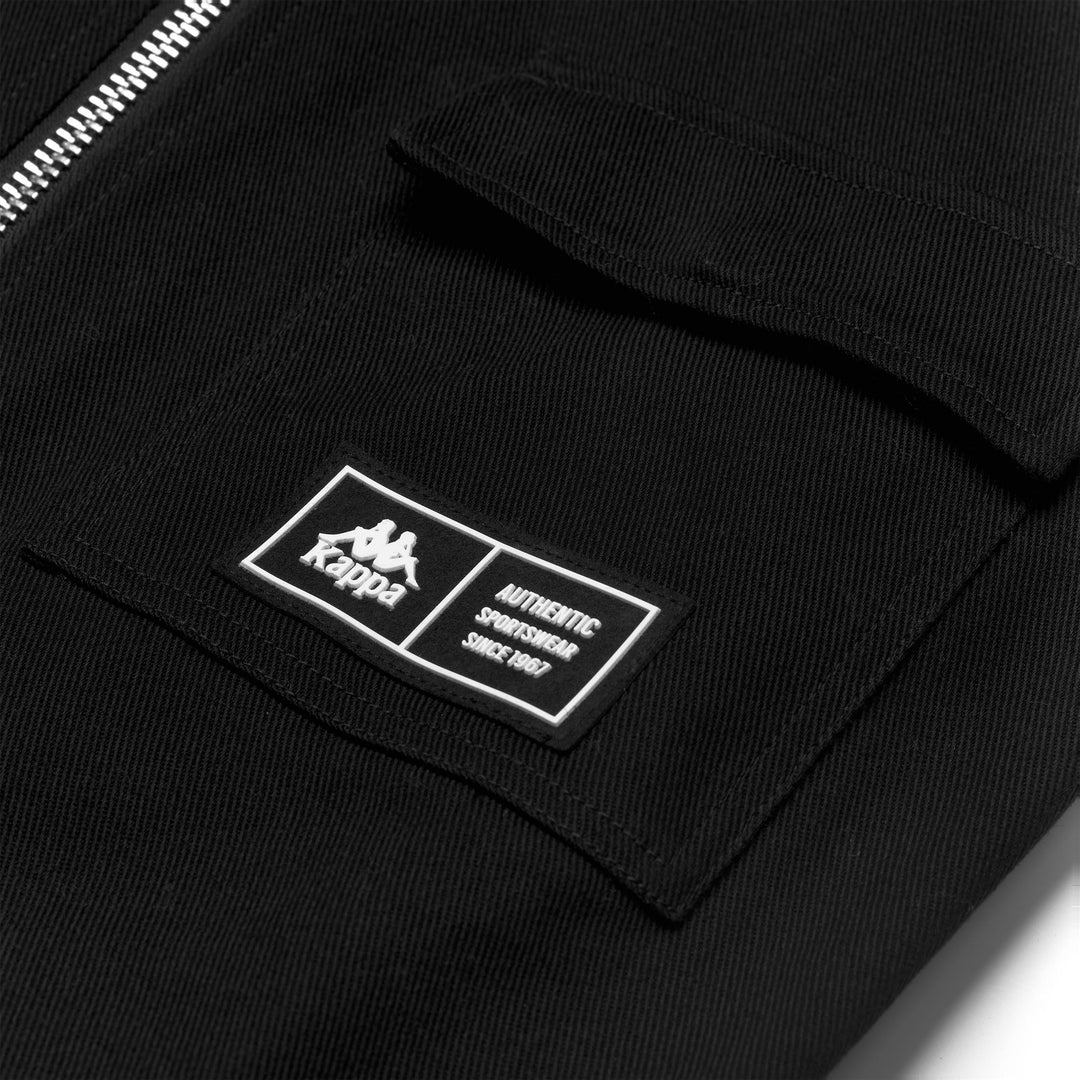 Black Men's Comfort Fit Twill Overshirt with Zip and Flap Pockets main