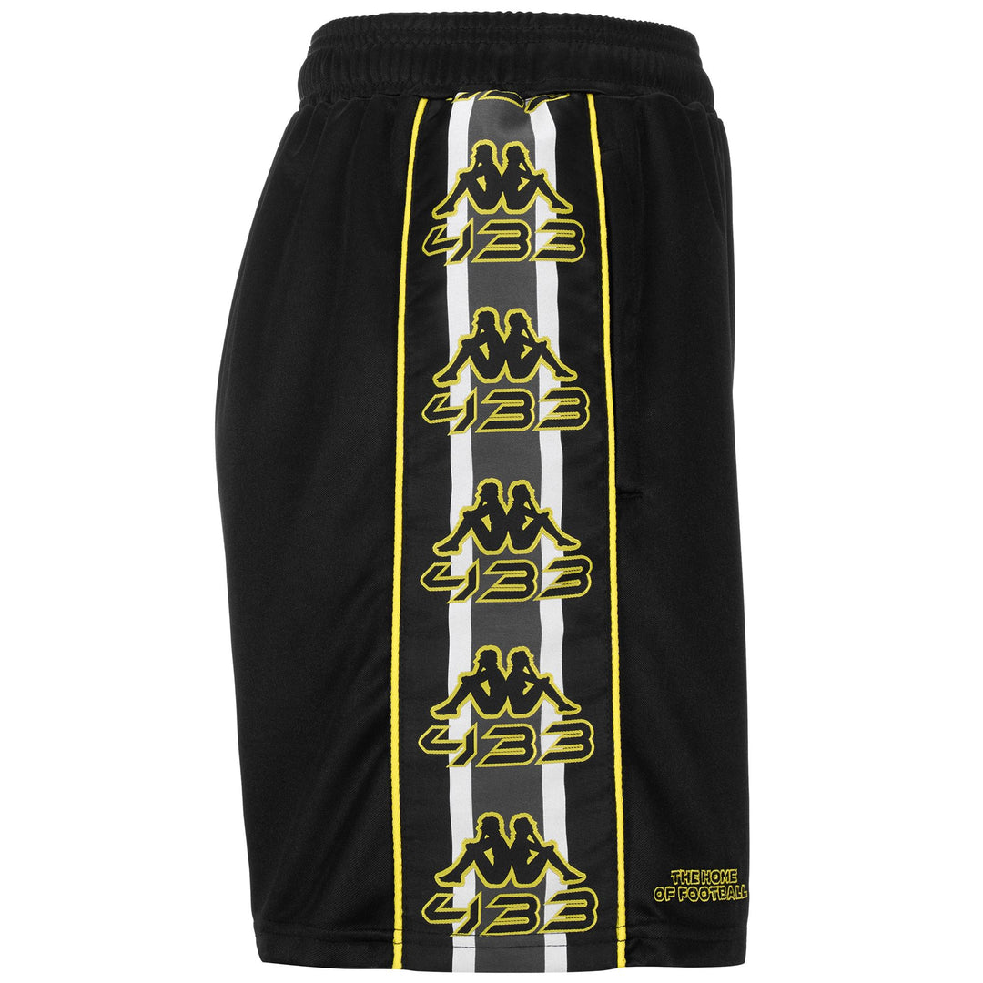 Pantalones cortos deportivos negros para hombre con poliéster brillante y bolsillos con cremallera main