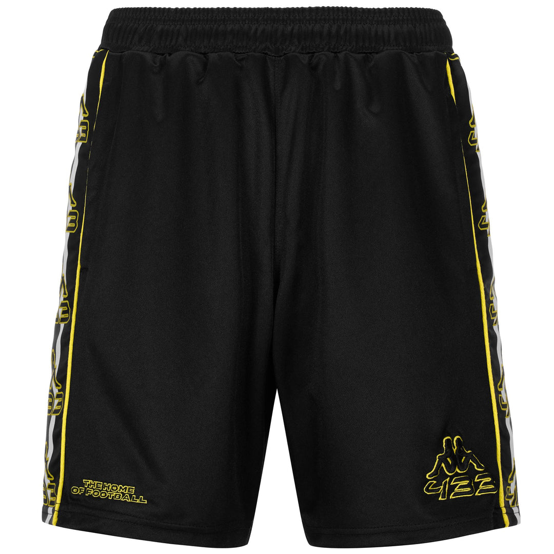 Black Men's 433 Football Shorts in Shiny Polyester 01