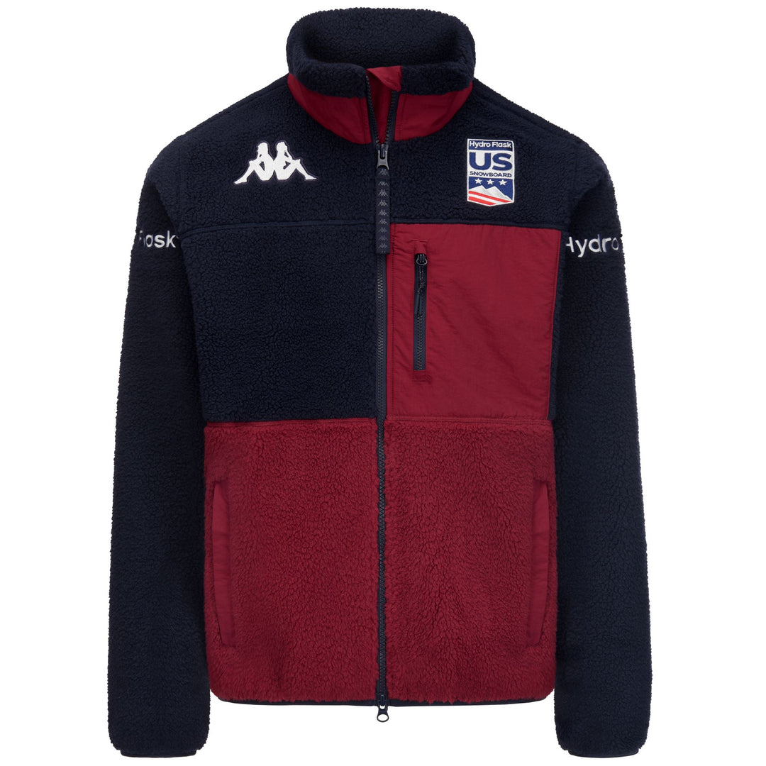 3CENTO   326 US - Fleece - Jacket - Unisex - BLUE BARITONE-RED POMEGRANATE 01