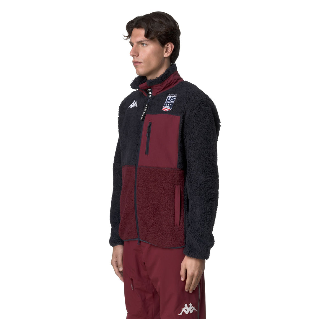 Veste de ski unisexe bleue en polaire teddy, coupe classique main