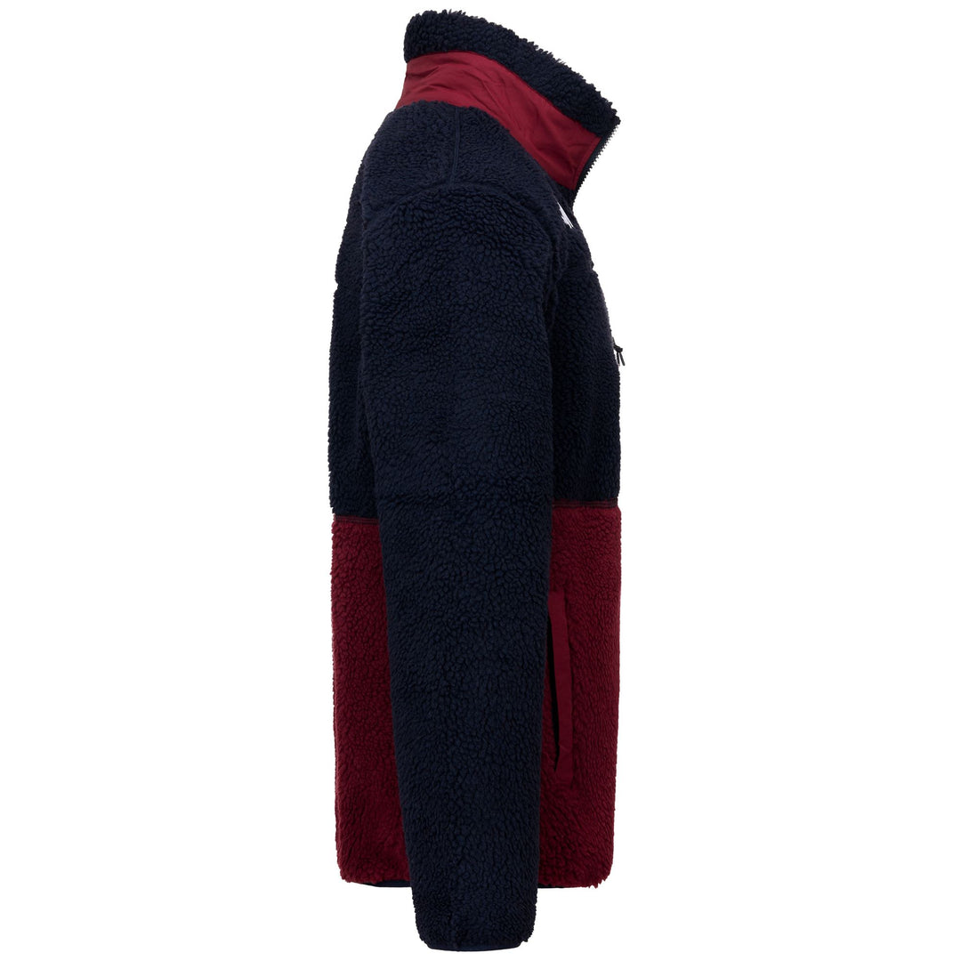 Veste de ski unisexe bleue en polaire teddy, coupe classique main