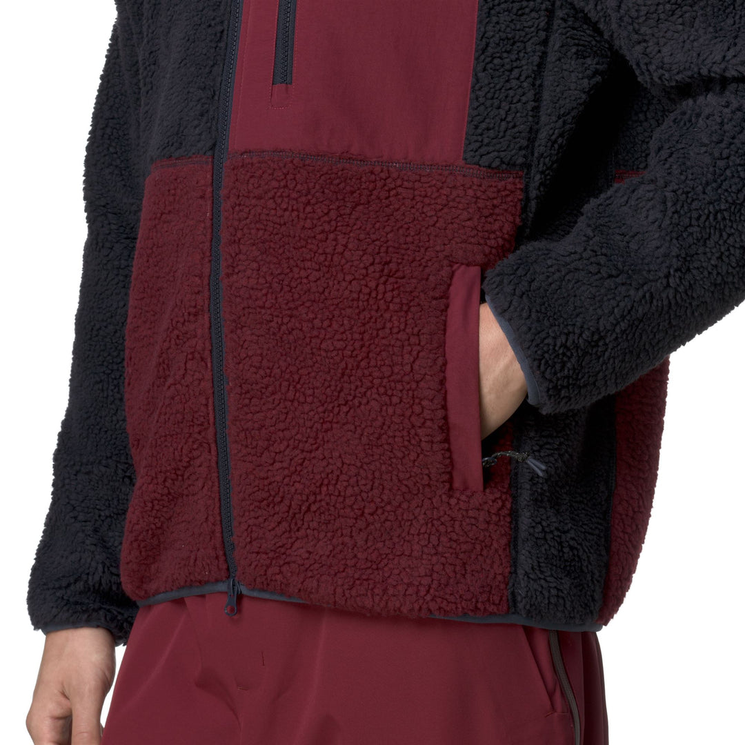 Veste de ski unisexe bleue en polaire teddy, coupe classique main
