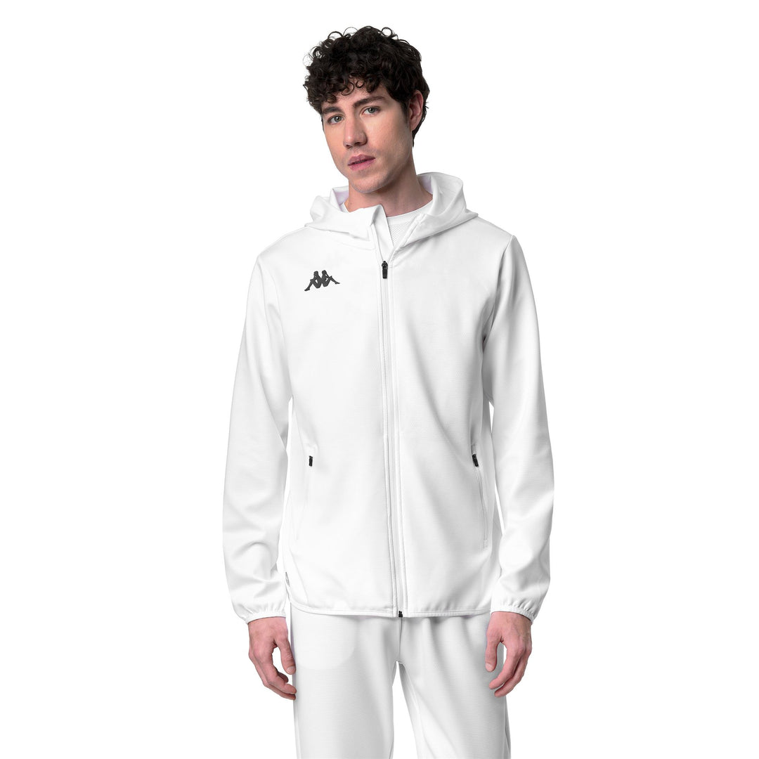 White Men's Regular Fit Full Zip Hoodie for Training 01
