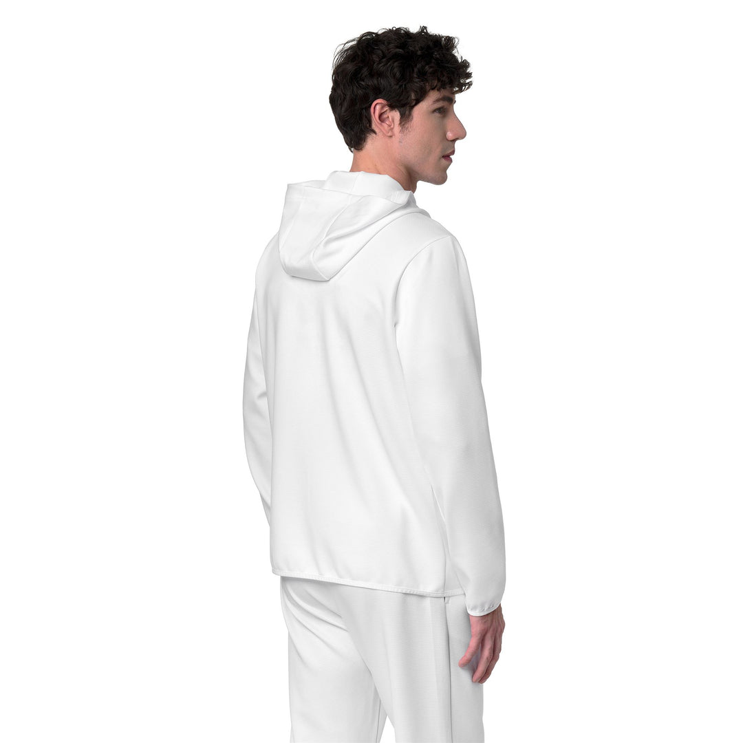 Sweat à capuche zippé blanc pour homme, coupe classique, idéal pour l'entraînement main