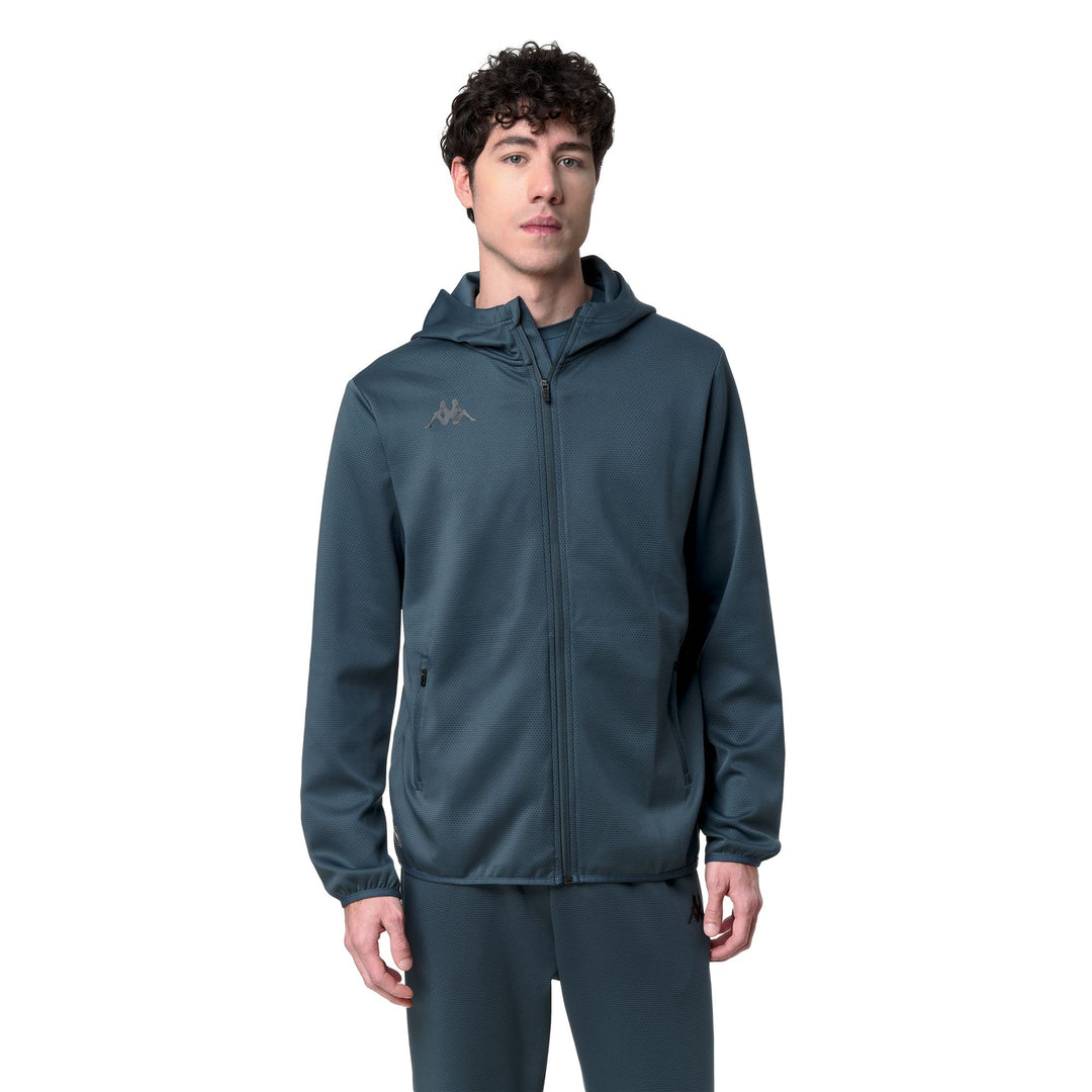 Sweat à capuche zippé bleu pour homme, coupe classique, idéal pour l'entraînement 01