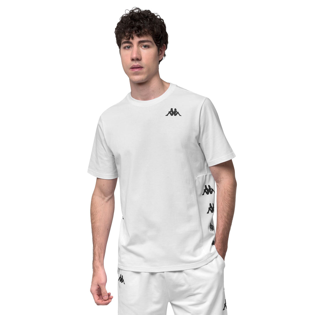 White Men's Regular Fit Cotton T-Shirt with Breathable Mesh Insert 01