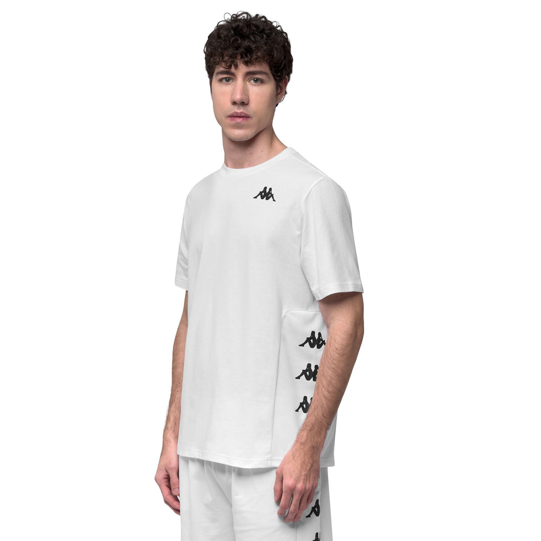White Men's Regular Fit Cotton T-Shirt with Breathable Mesh Insert main