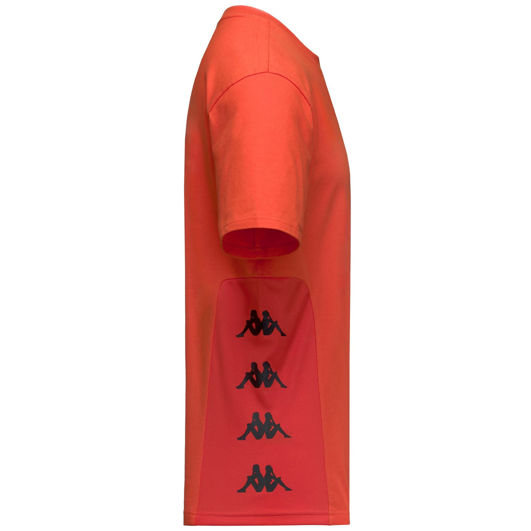 Camiseta naranja de hombre de corte regular con inserción de malla transpirable main