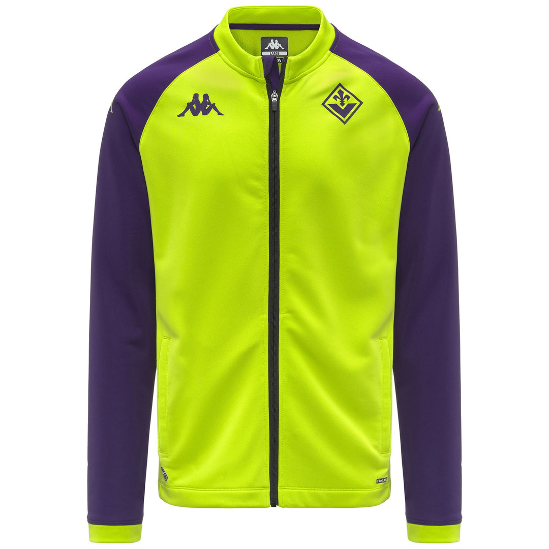 Acid green Men's Slim Fit Fleece Jacket with Hydro-Way Protection 01