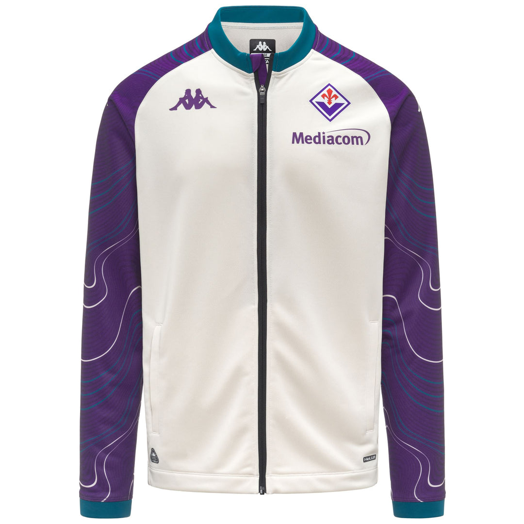 Pull polaire ACF Fiorentina pour homme, coupe ajustée, blanc 01