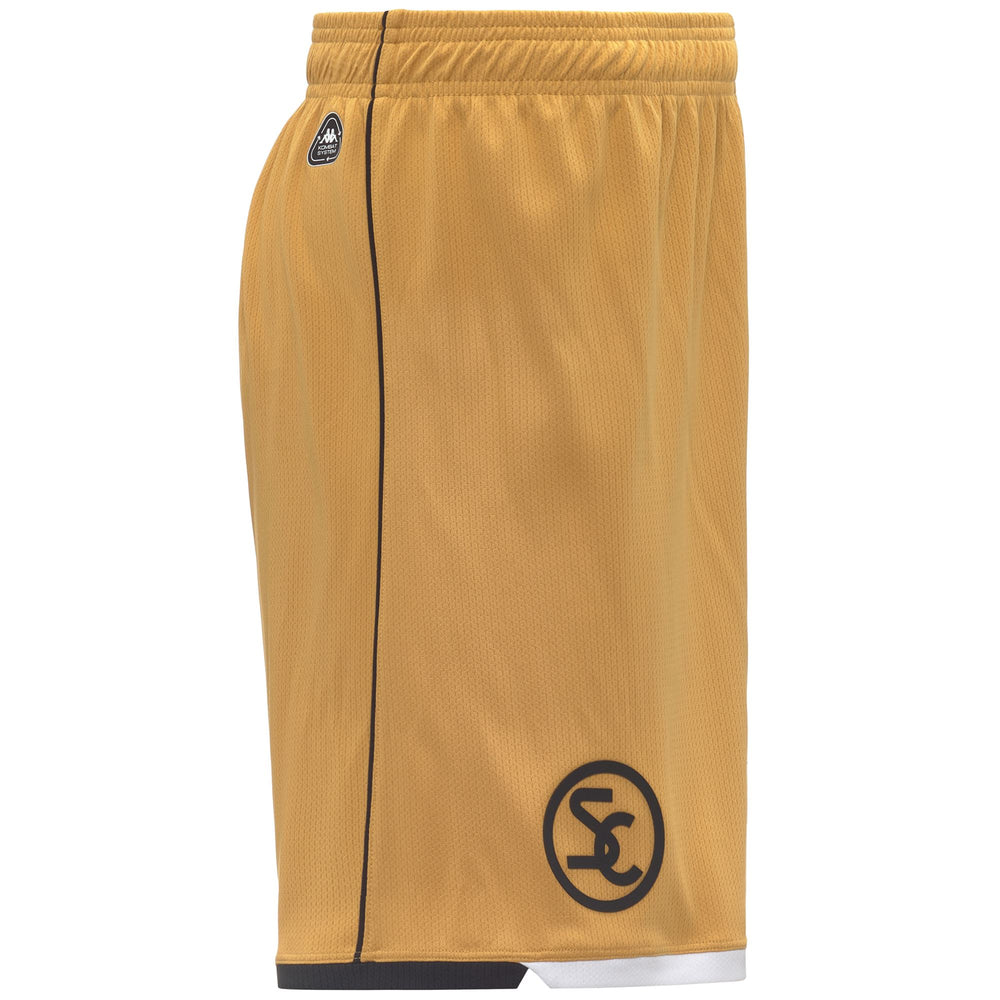 Short de sport jaune pour homme en polyester recyclé avec logo de l'équipe 02