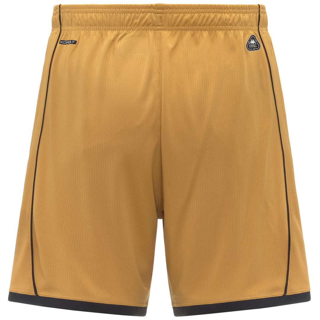 Short de sport jaune pour homme en polyester recyclé avec logo de l'équipe main