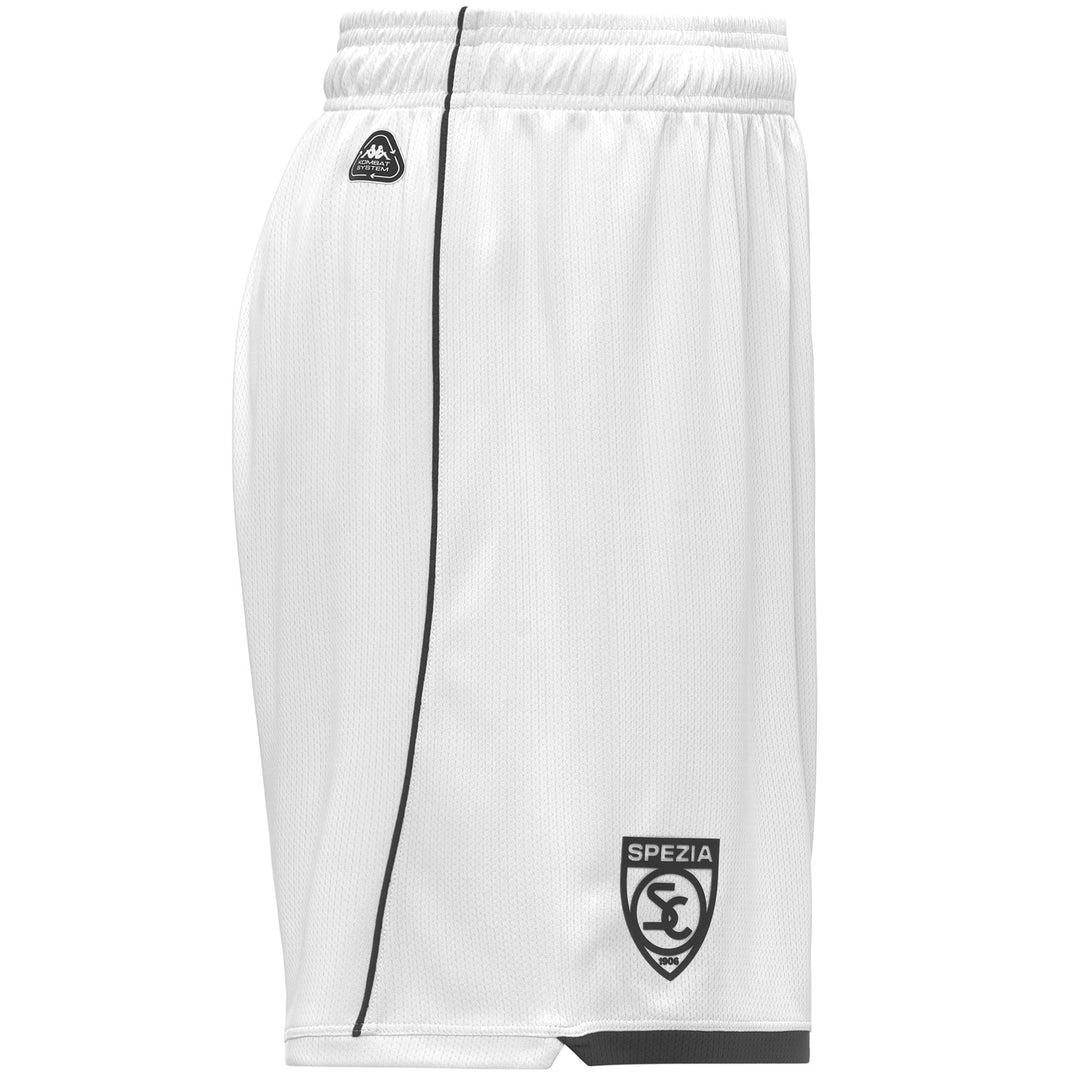 Short de football blanc pour homme, coupe classique, en polyester recyclé, pour Spezia Calcio main