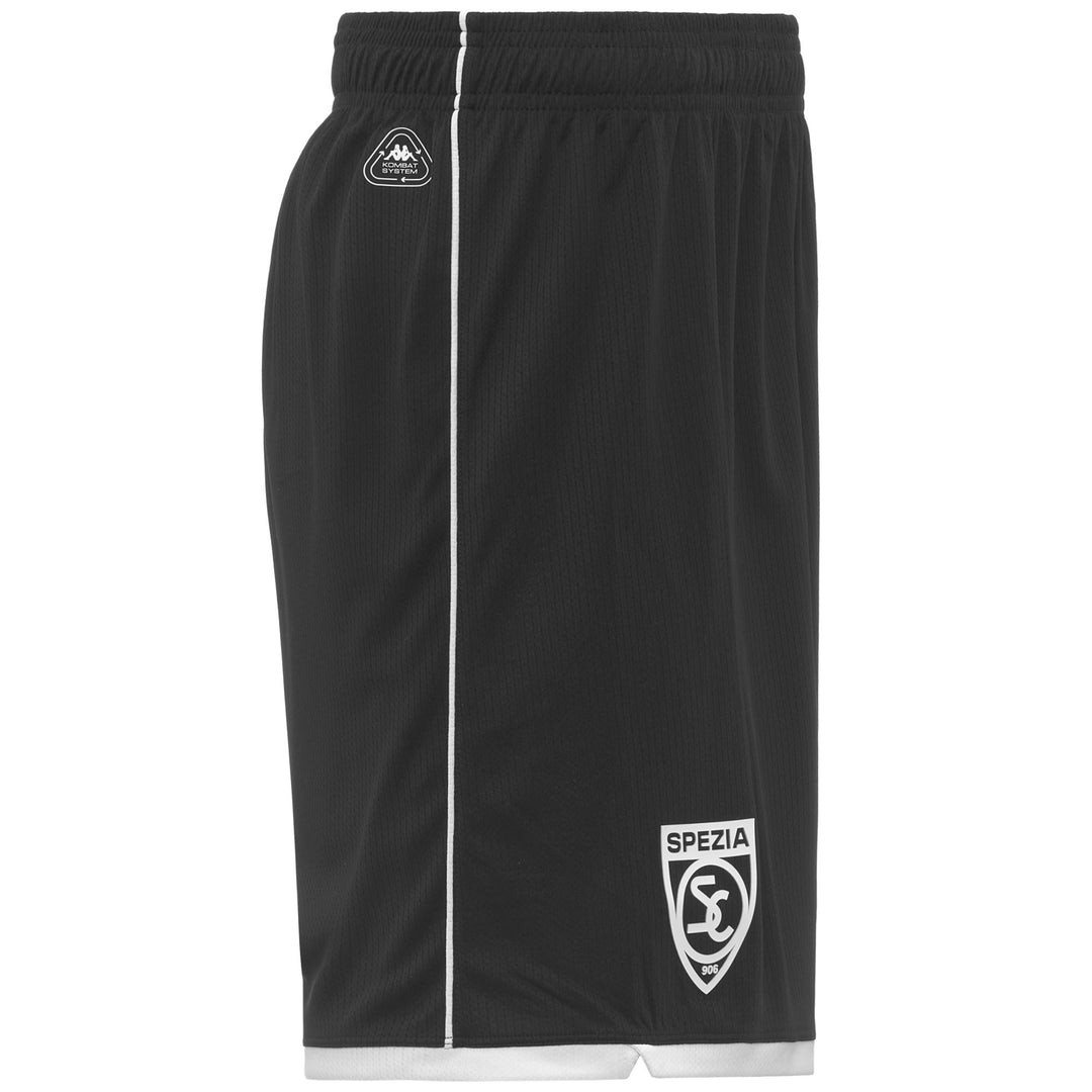 Short de football Spezia Calcio pour homme, coupe classique, en tissu texturé noir main
