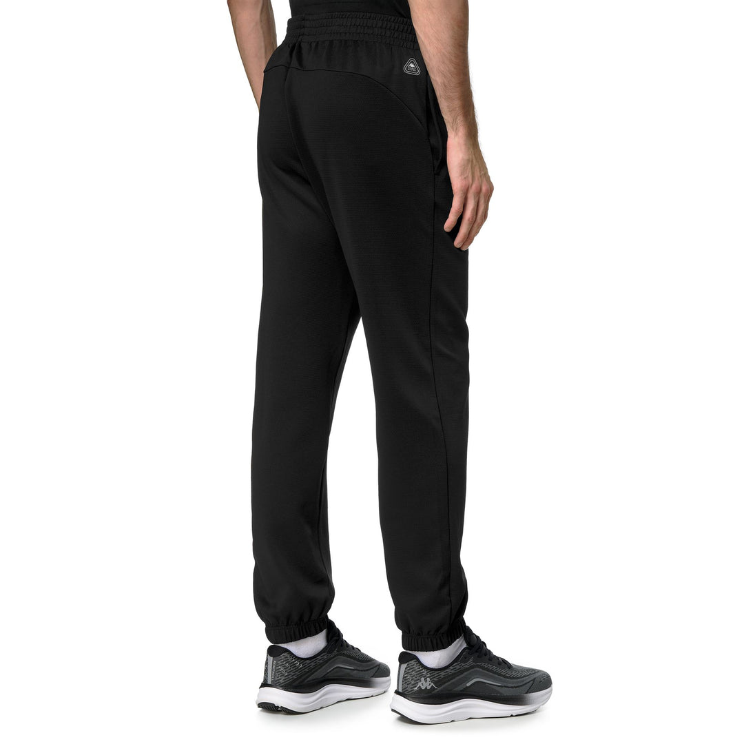 Pantalon d'entraînement noir pour homme, coupe classique, en tissu interlock main