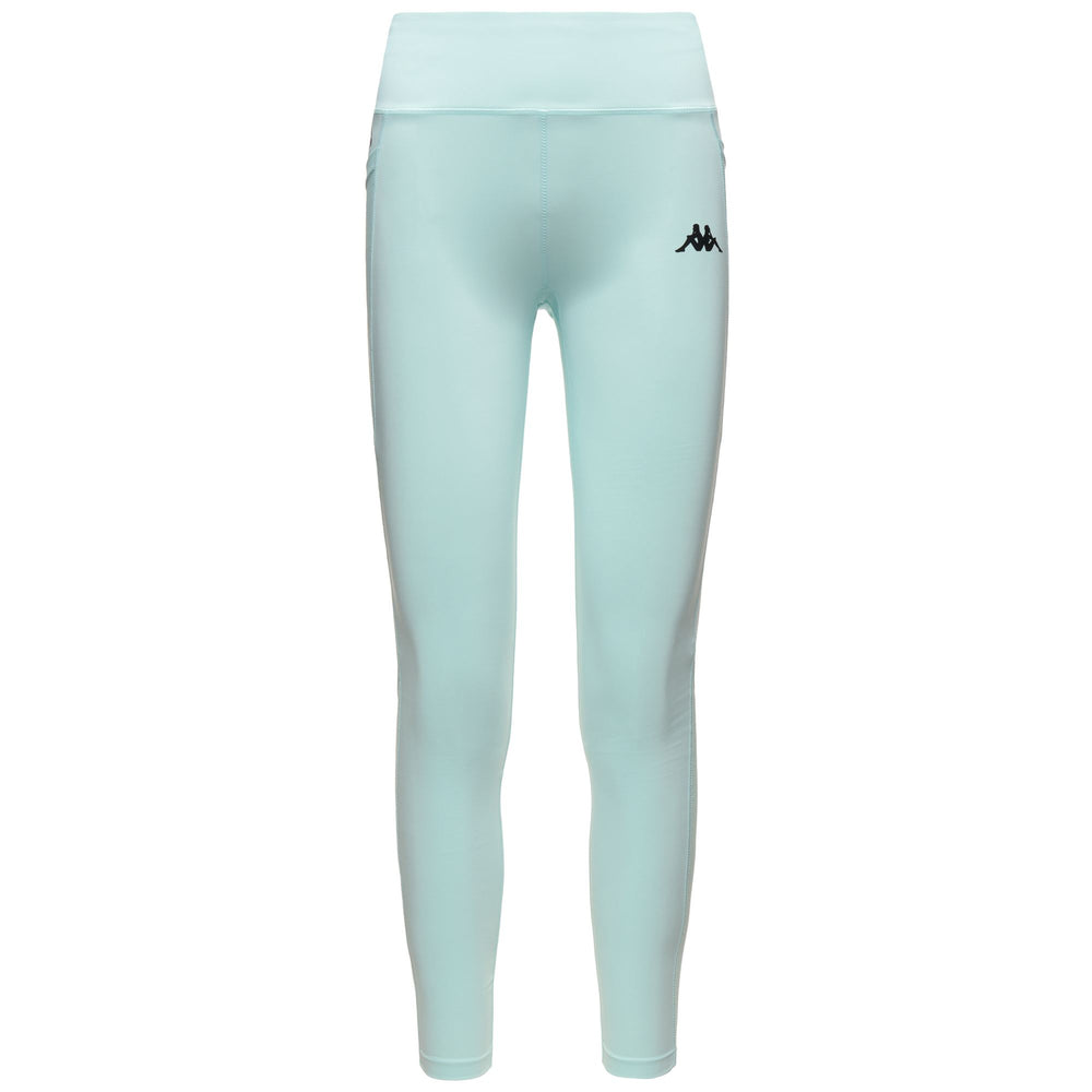 Pantalones de entrenamiento ajustados de color azul para mujer con inserciones de malla 02