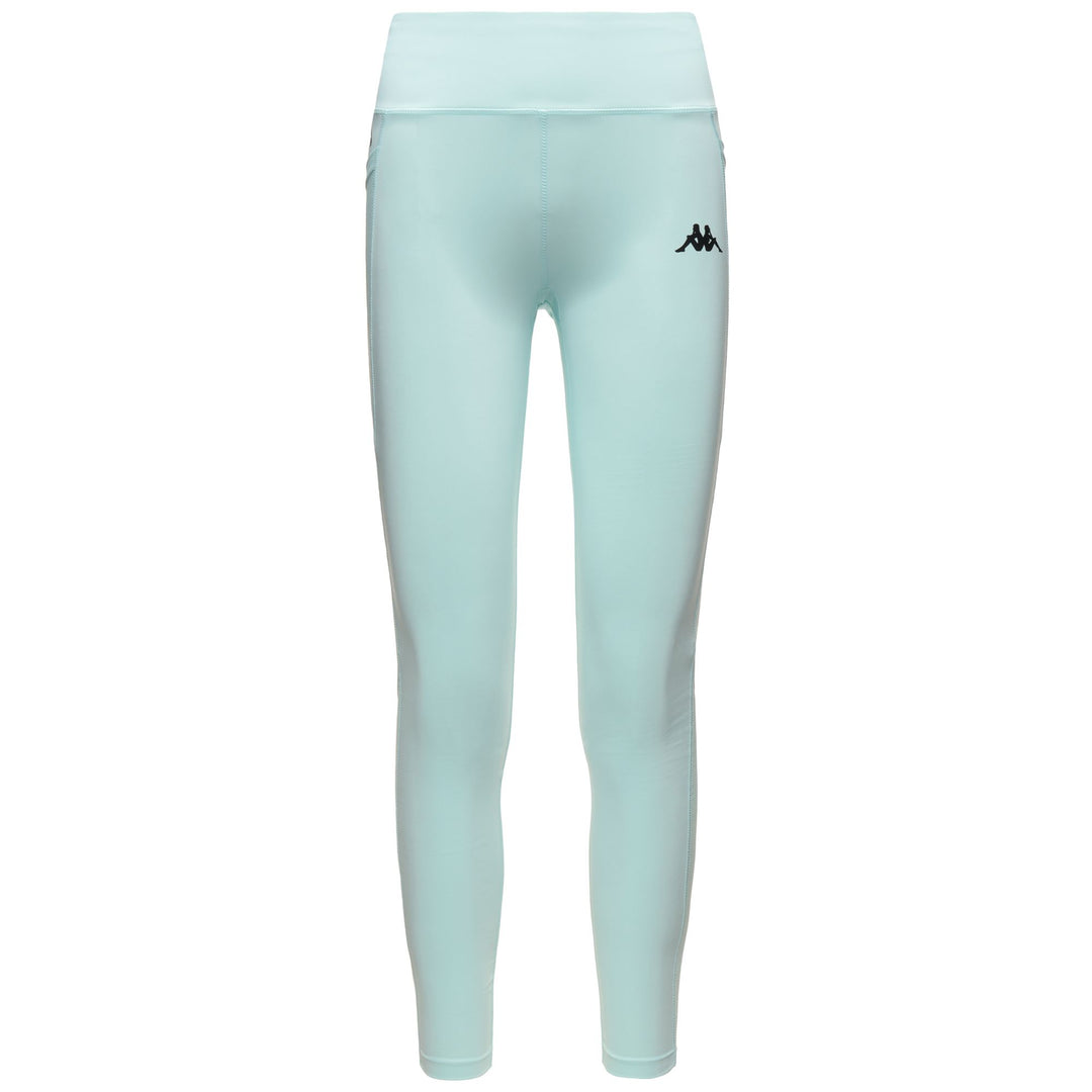 Pantalon d'entraînement moulant bleu pour femme avec empiècements en mesh main