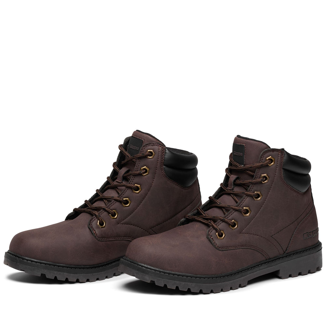 Brown unisex Laced Ankle Boots for Fall and Winter 01