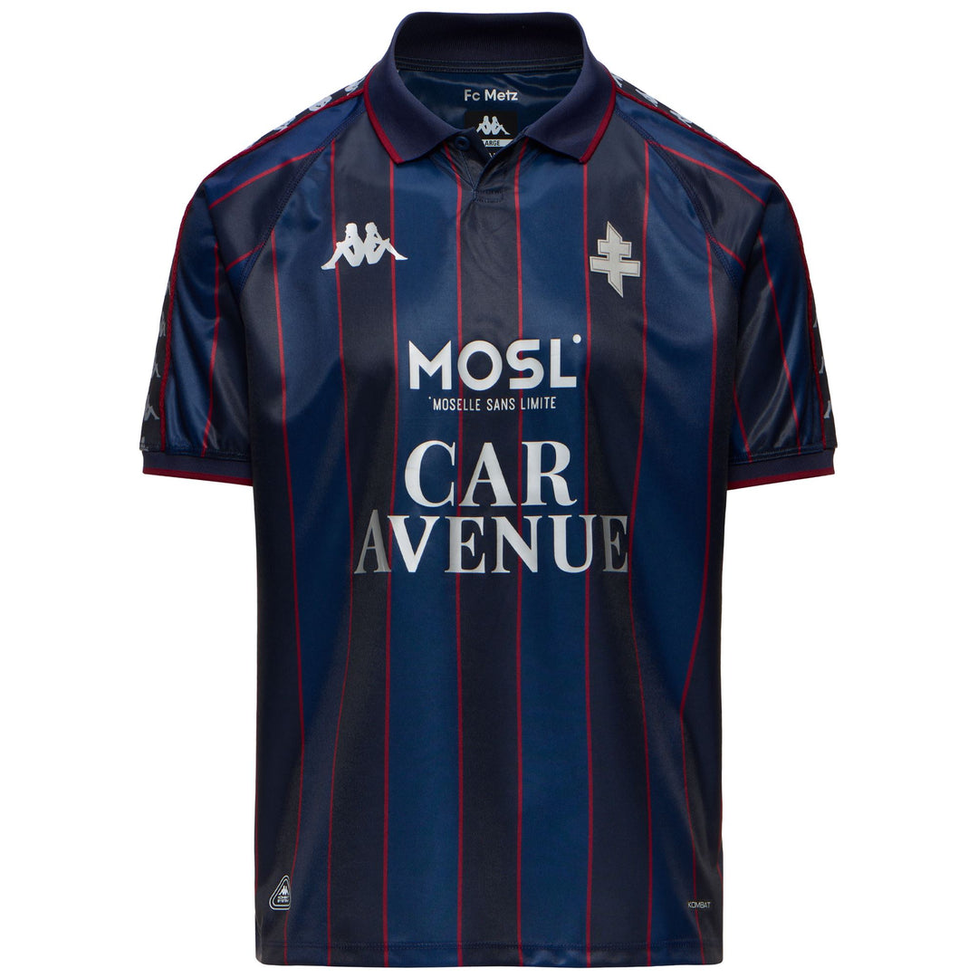 Blue Men's FC Metz Football Shirt in Regular Fit Jacquard Fabric 01
