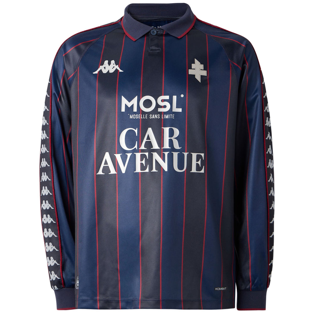Blue Men's FC Metz Football Shirt in Recycled Interlock Fabric 01