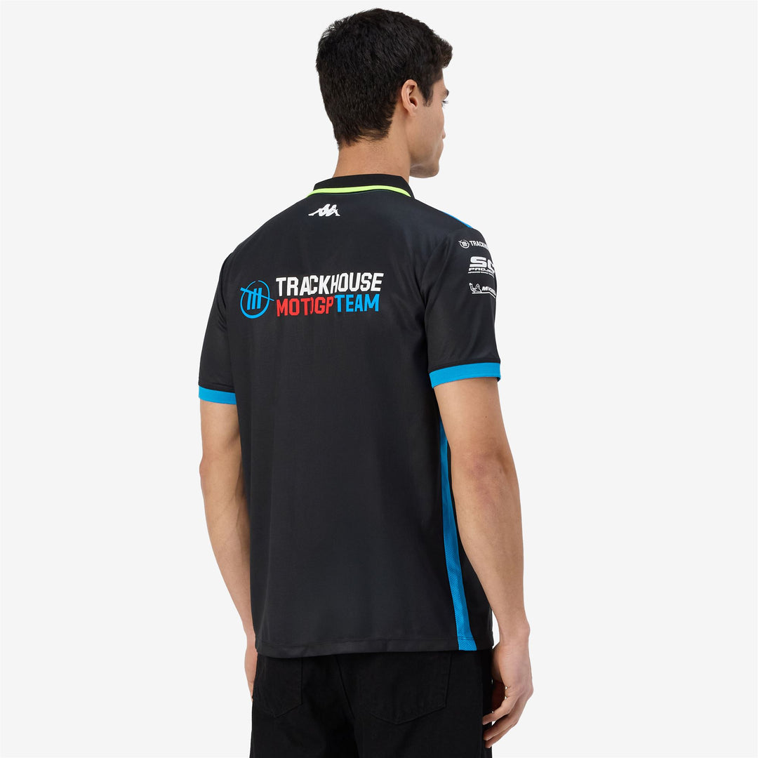 Polo da Moto Uomo Blu Grigio con Personalizzazioni di Squadra main