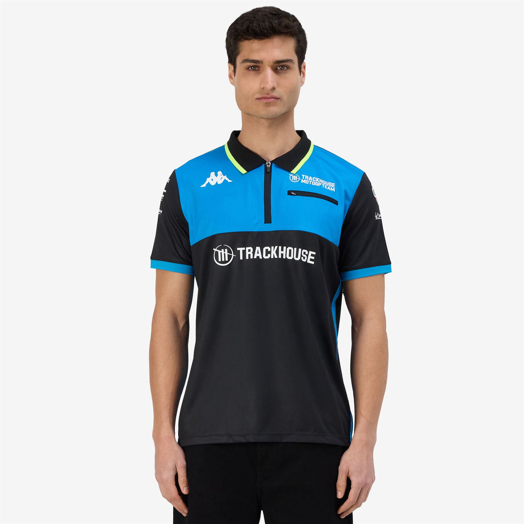 Polo da Moto Uomo Blu Grigio con Personalizzazioni di Squadra main