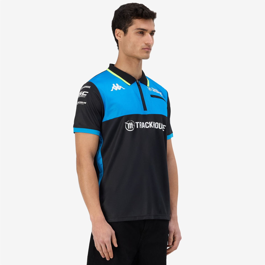 Polo da Moto Uomo Blu Grigio con Personalizzazioni di Squadra main