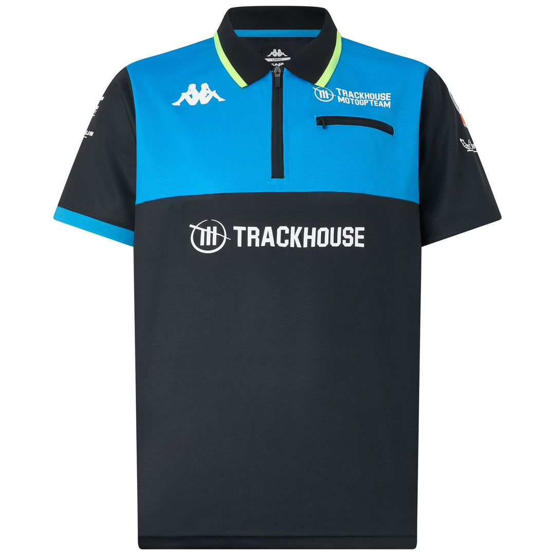 Grey Blue Men's Motorcycling Polo Shirt with Team Personalizations 01