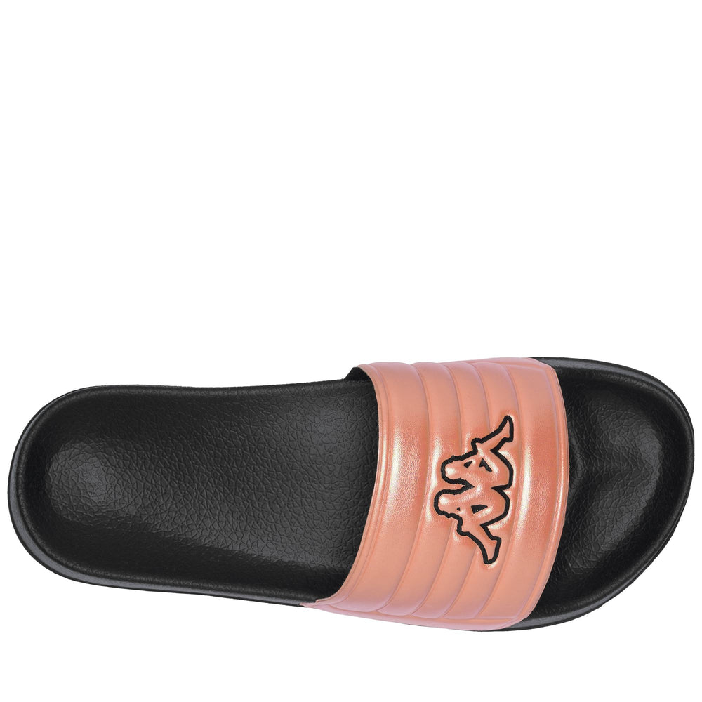 Black and Orange Women's Synthetic Flip-Flops for Swimming 02