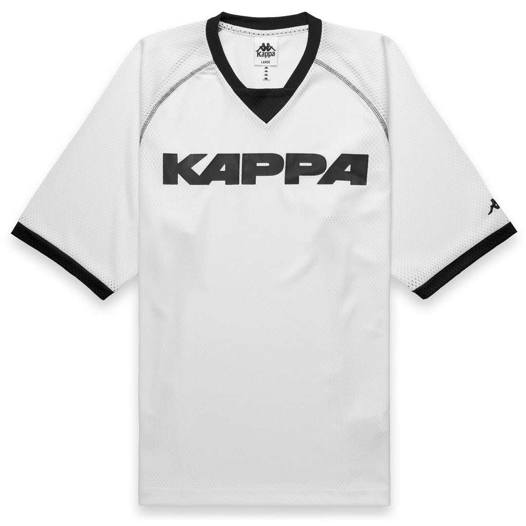 T-shirt sportiva da uomo bianca, vestibilità comoda, in rete di poliestere. main