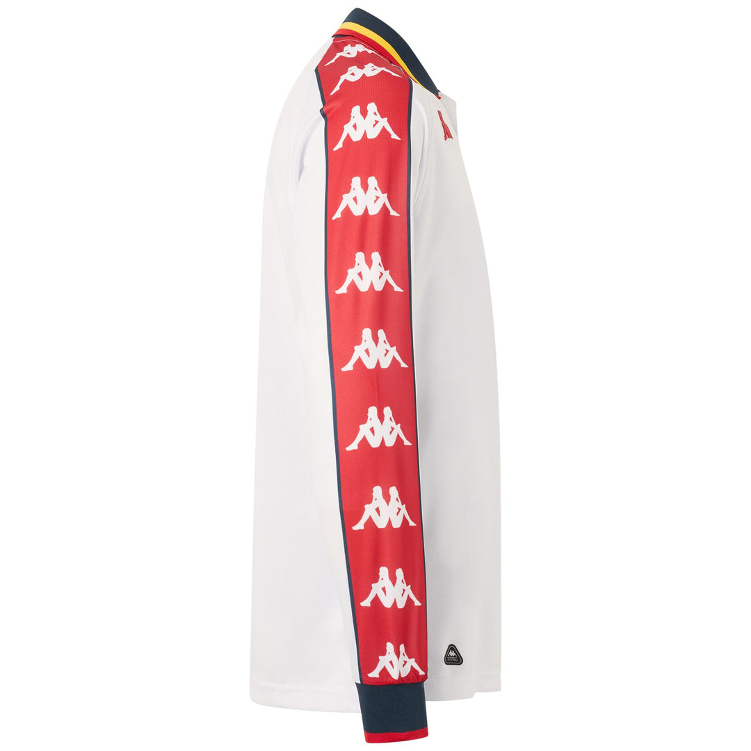 Maglia sportiva a maniche lunghe riciclata da uomo, bianca e rossa main