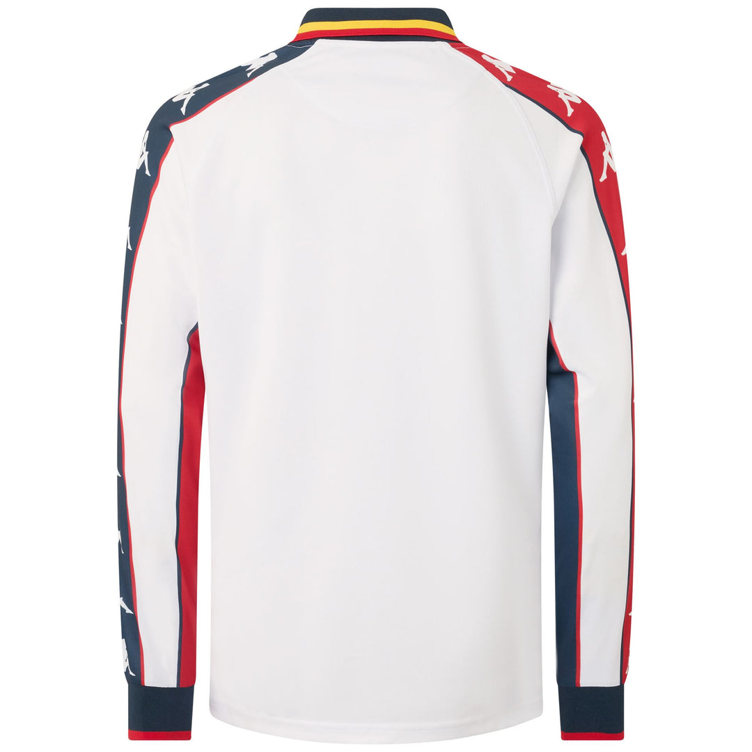Maillot deportivo de manga larga reciclado para hombre, blanco y rojo main