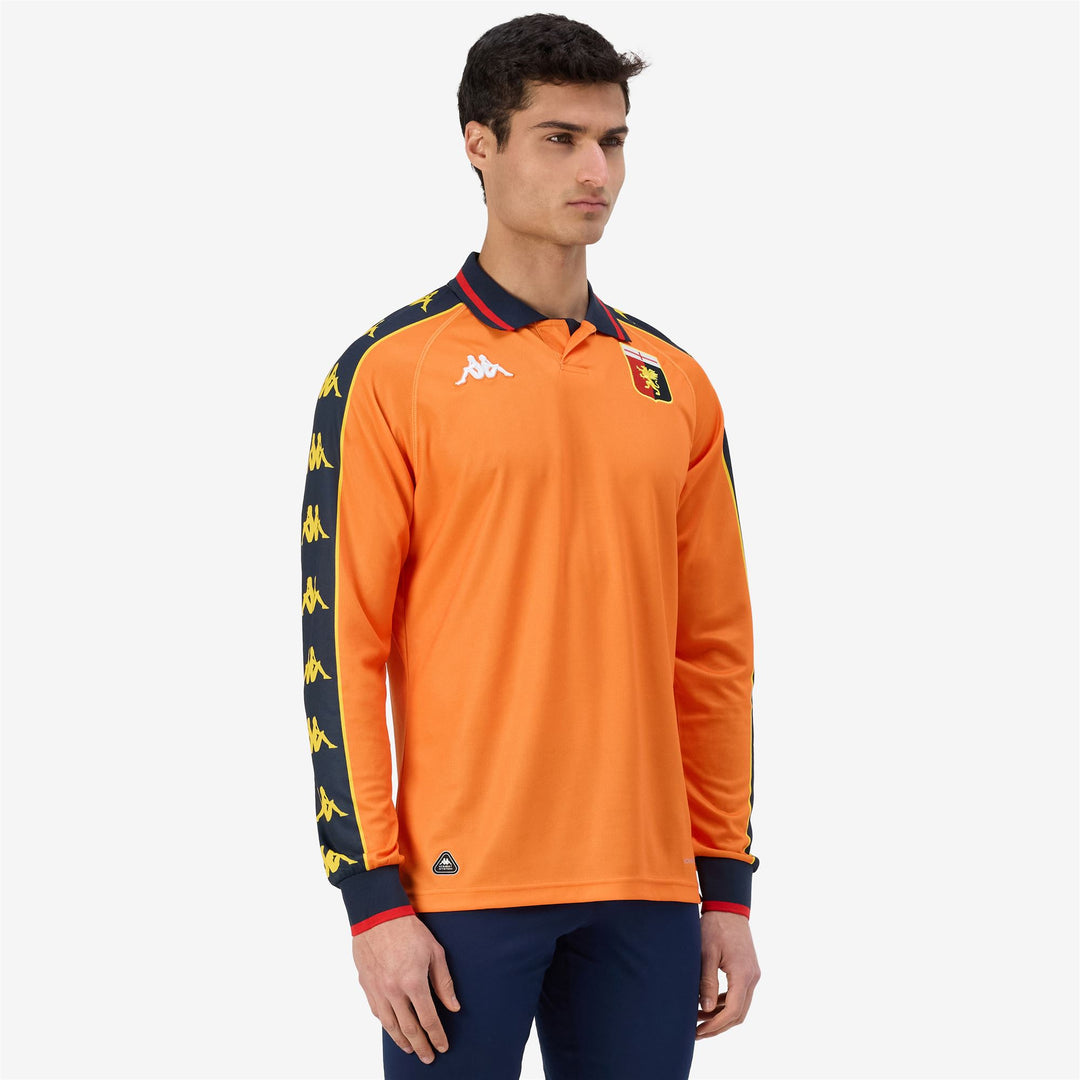 Maglia sportiva a maniche lunghe arancione da uomo con tecnologia Hydro-Way main