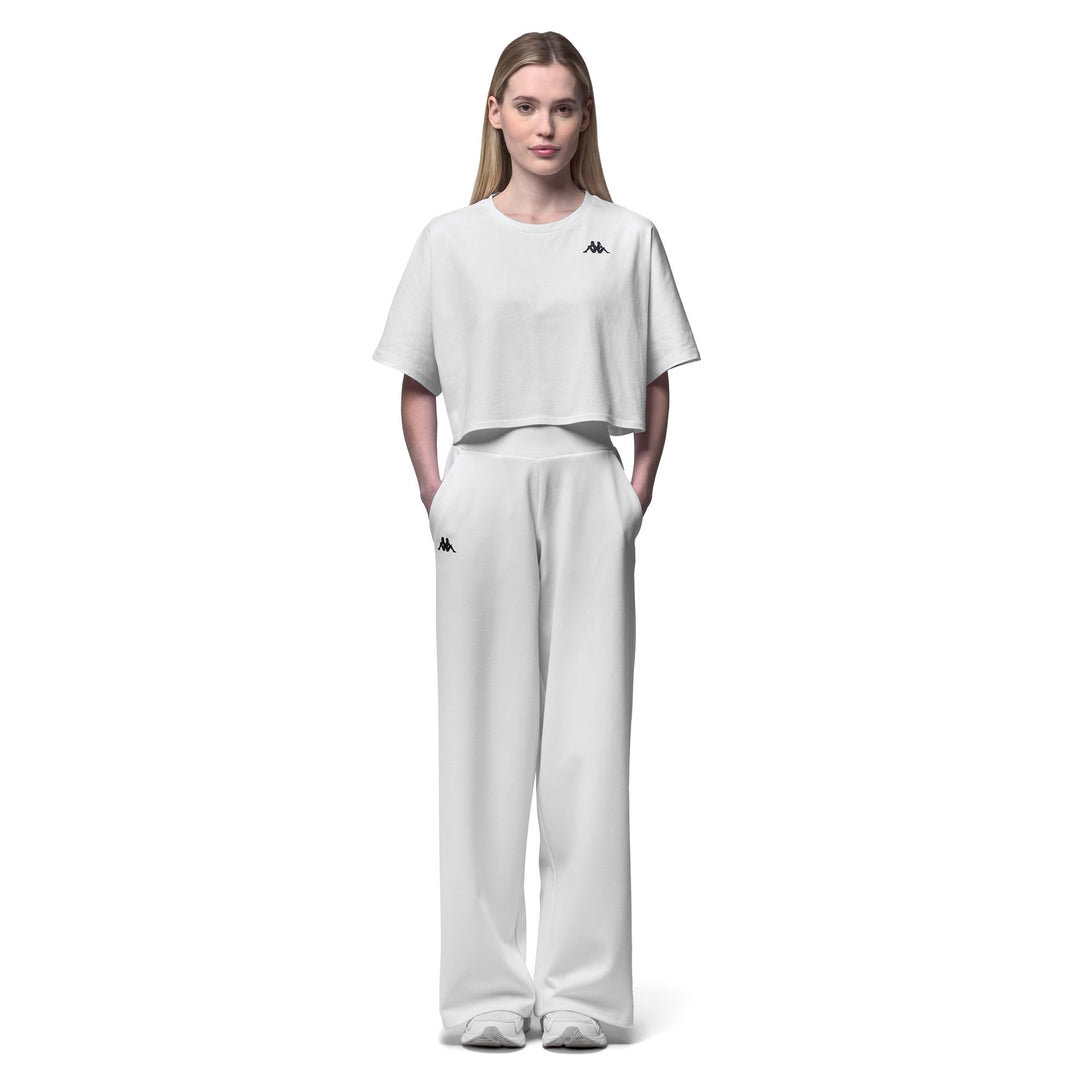 White Women's Oversized Crop Top Training T-Shirt in Cotton main
