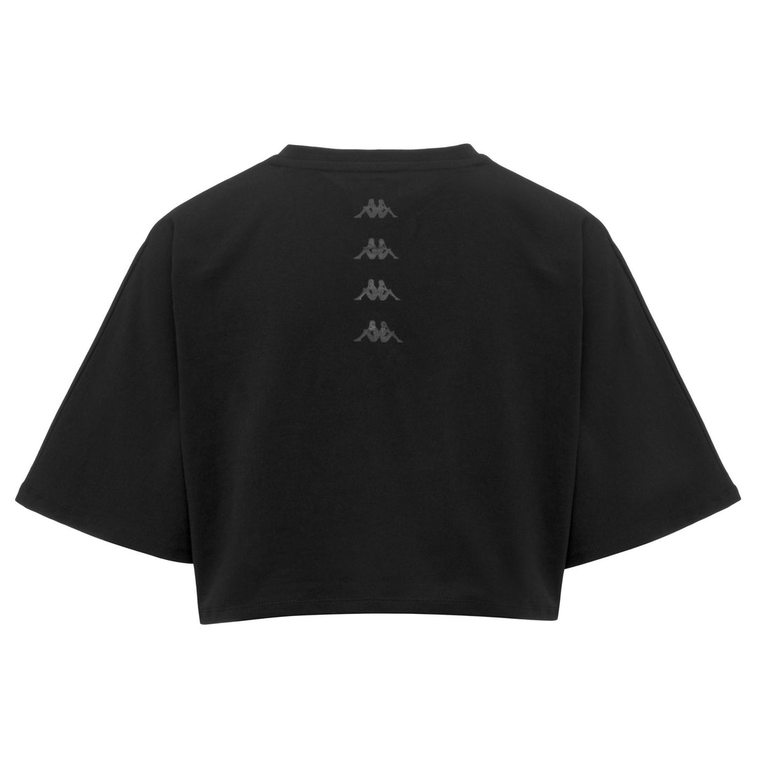 Black Women's Oversized Crop Top Cotton T-Shirt for Training main