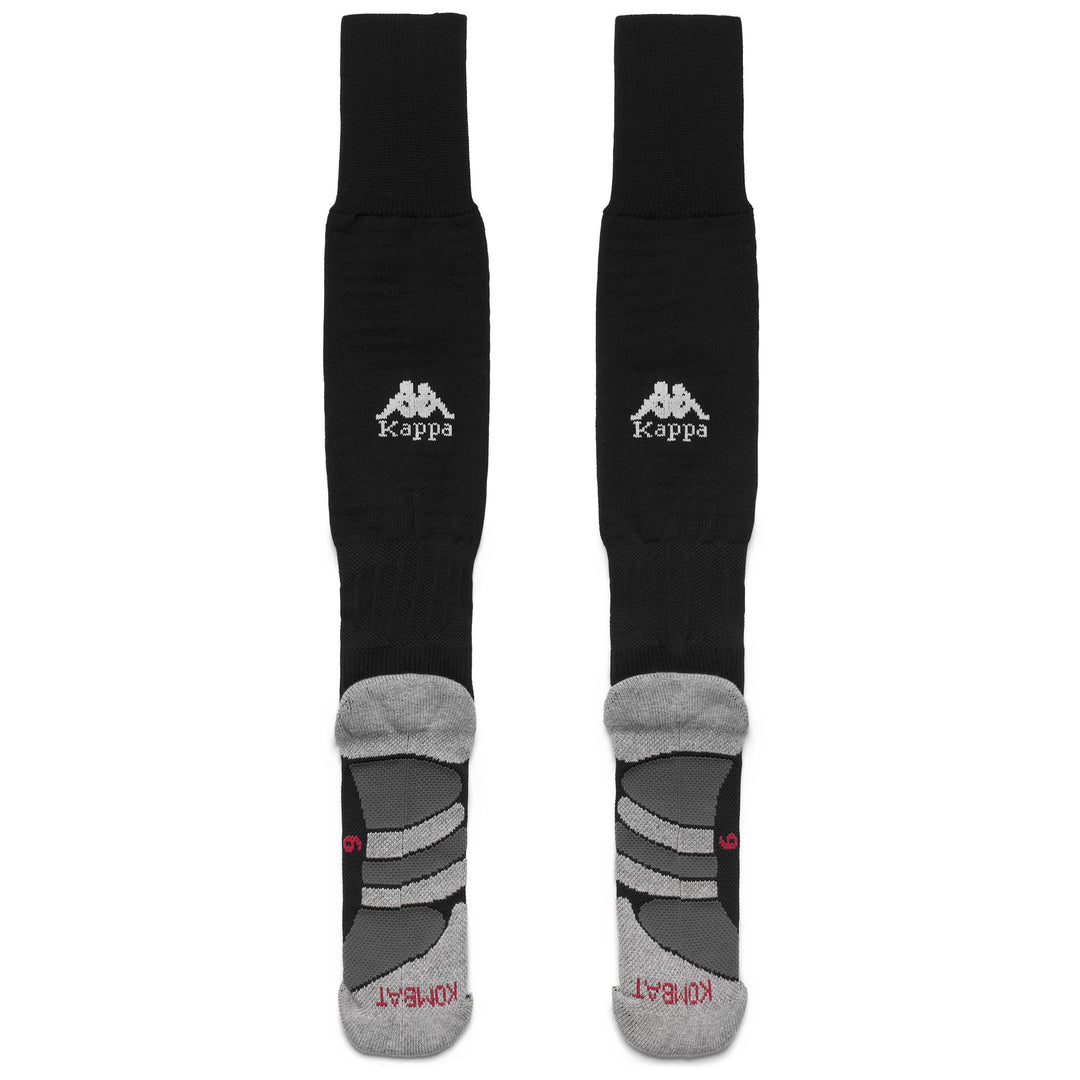 Chaussettes hautes pour hommes noires et rouges en polyamide mélangé main