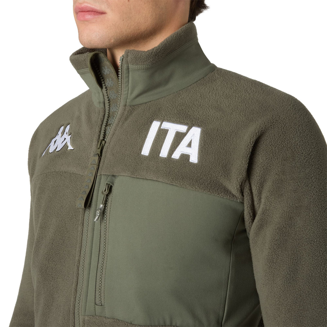 Green Men's Slim Fit Functional Fleece Mid-Layer Jacket main
