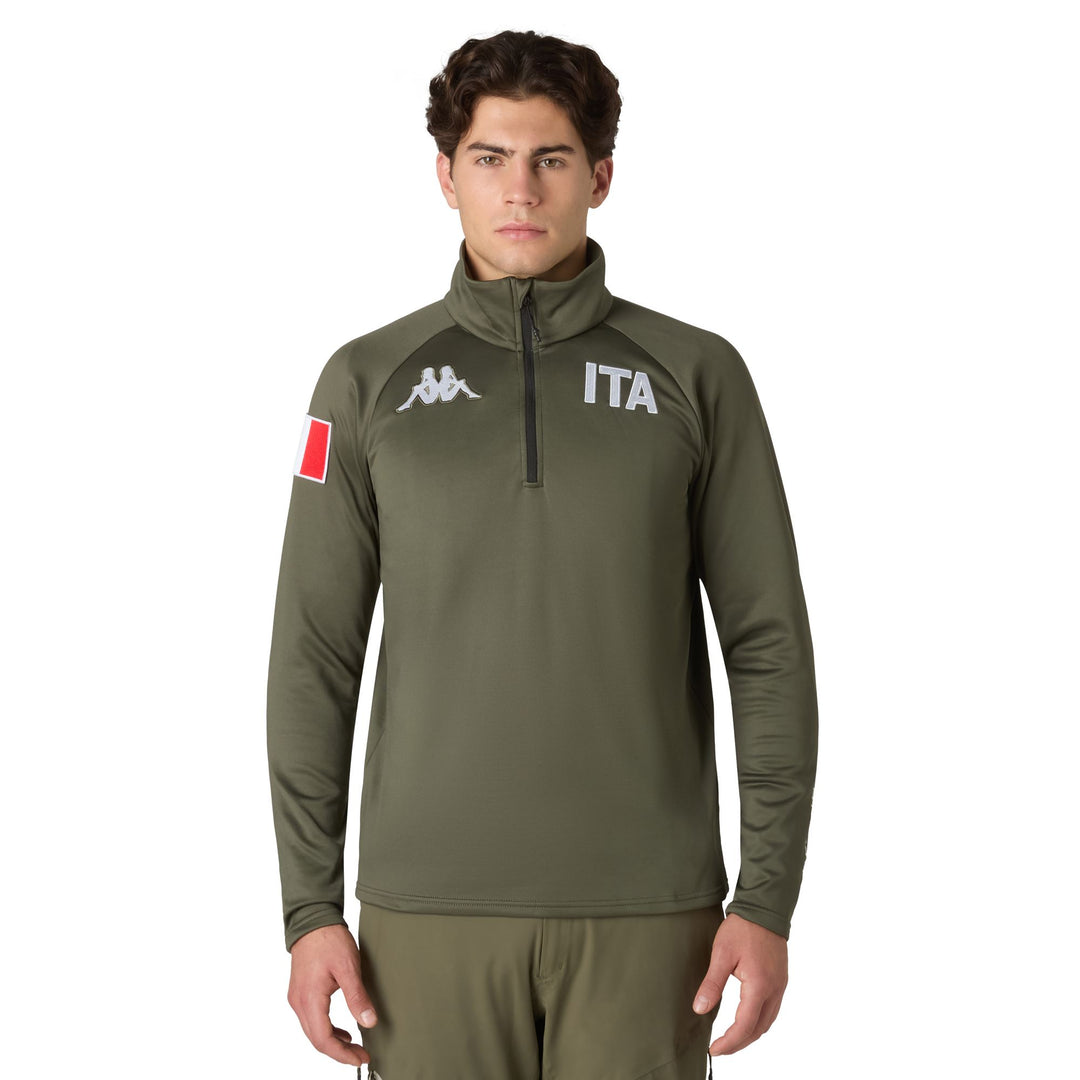 Green Unisex Functional Fleece with Stretch Inserts 01