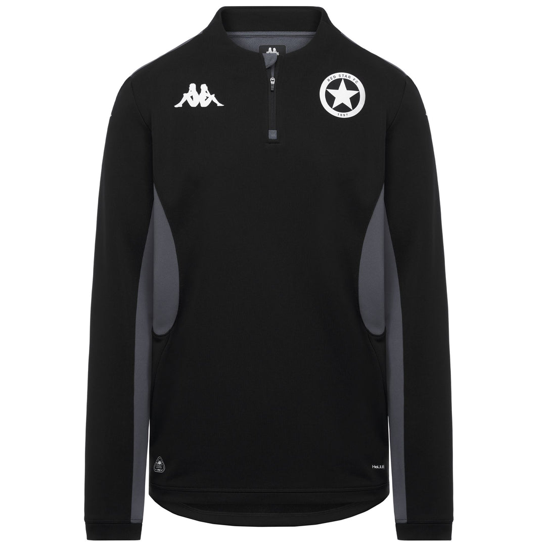 Pull d'entraînement noir pour homme, coupe ajustée, en polyester recyclé 01