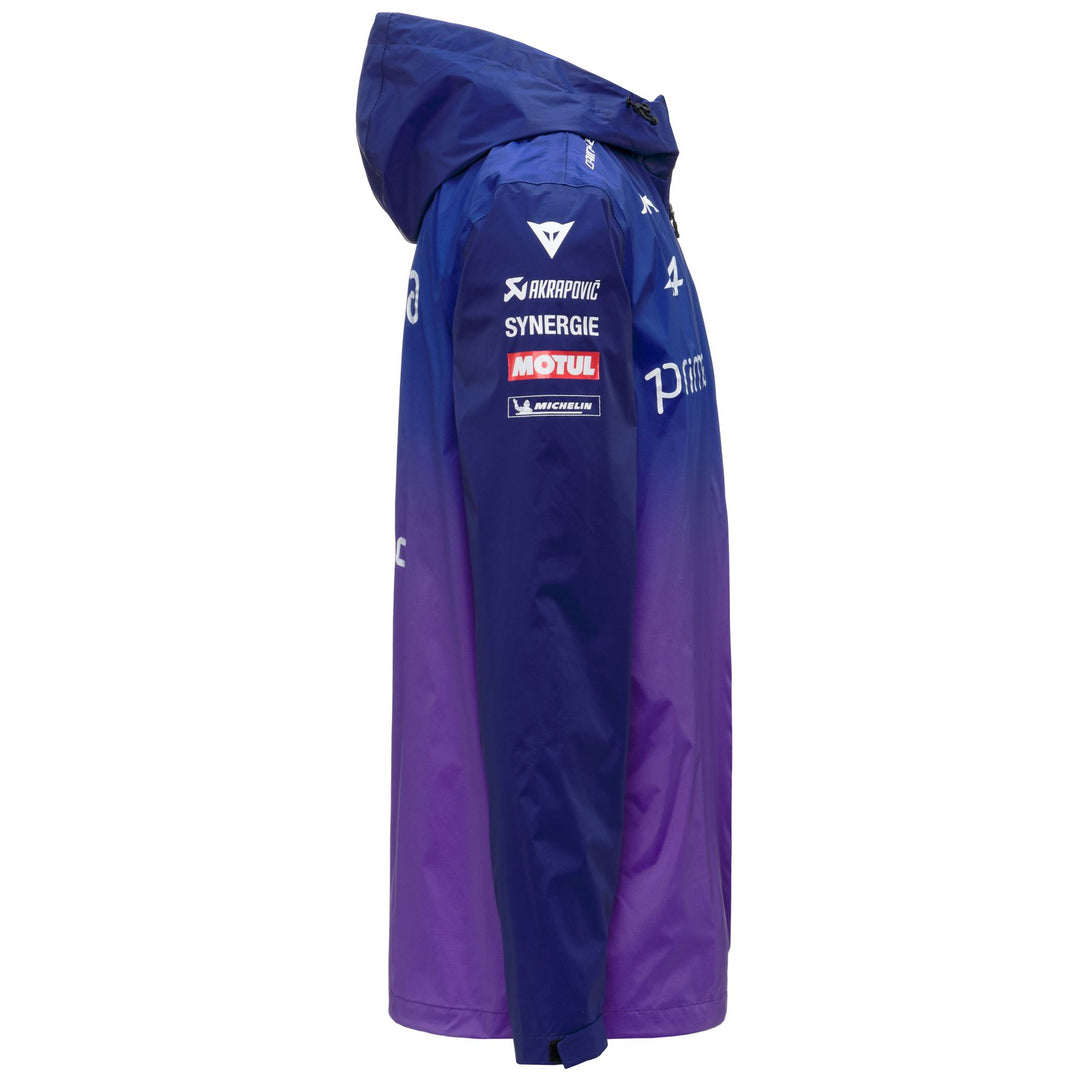 Veste de pluie bleue mi-longue pour homme, idéale pour la moto main
