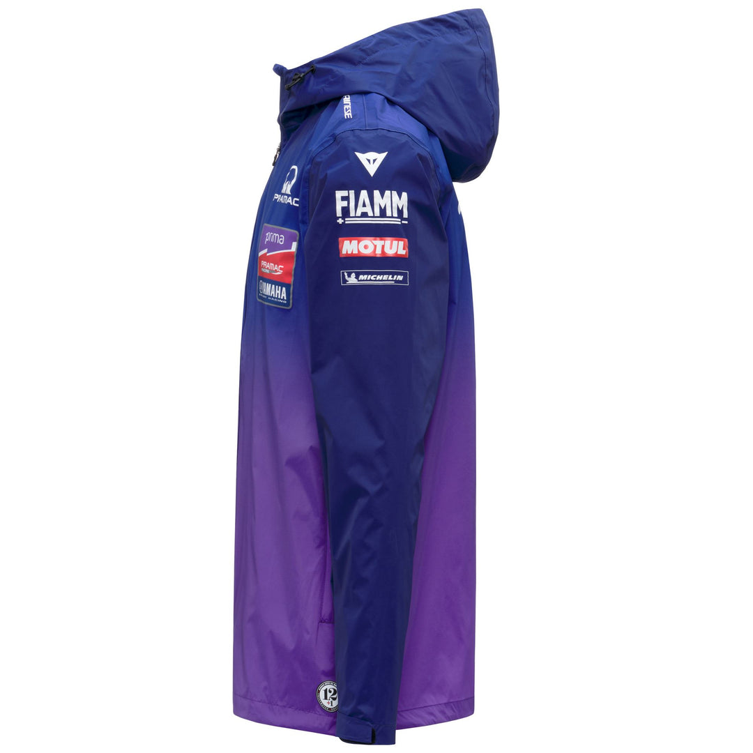 Veste de pluie bleue mi-longue pour homme, idéale pour la moto main