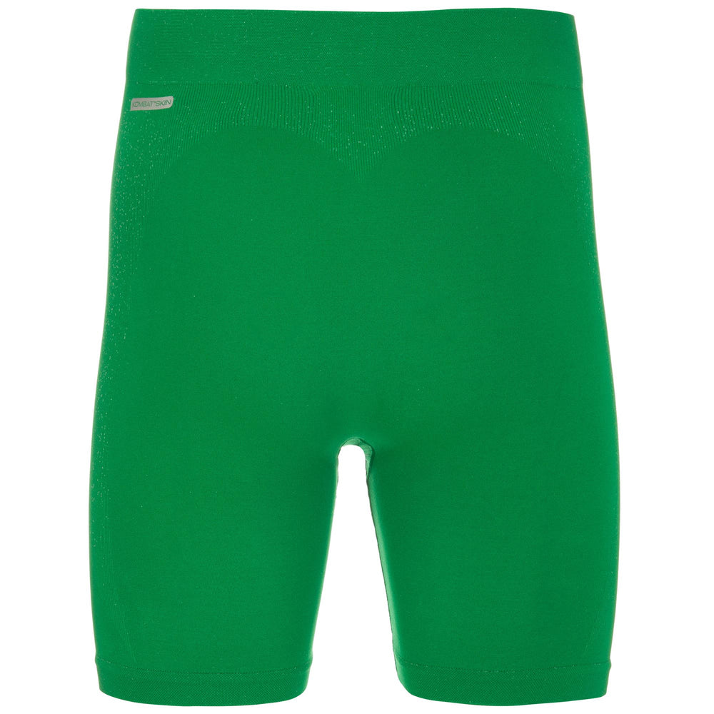 Culotte mi-longue unisexe verte, coupe seconde peau, sans coutures. 02