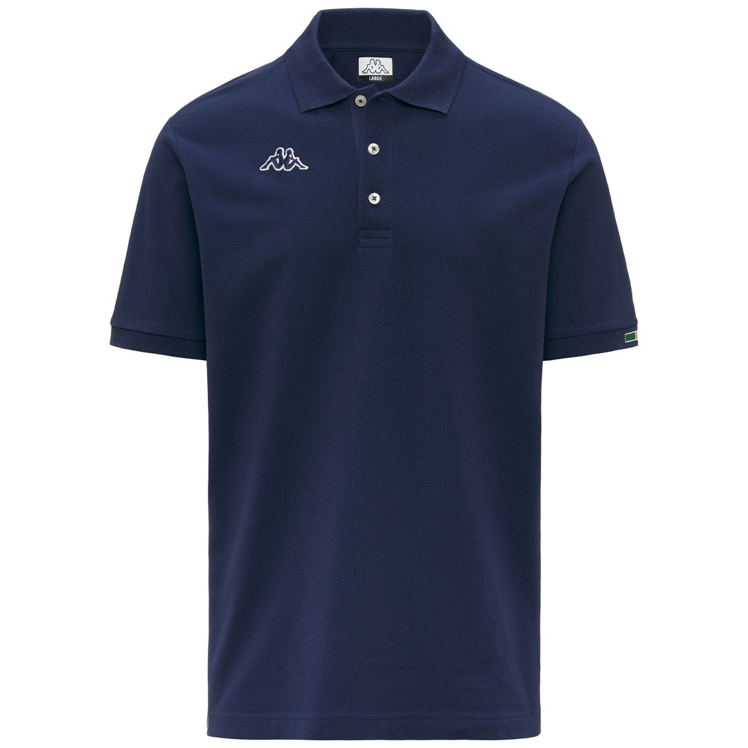 Blue Men's Cotton Pique Polo Shirt with Embroidery 01