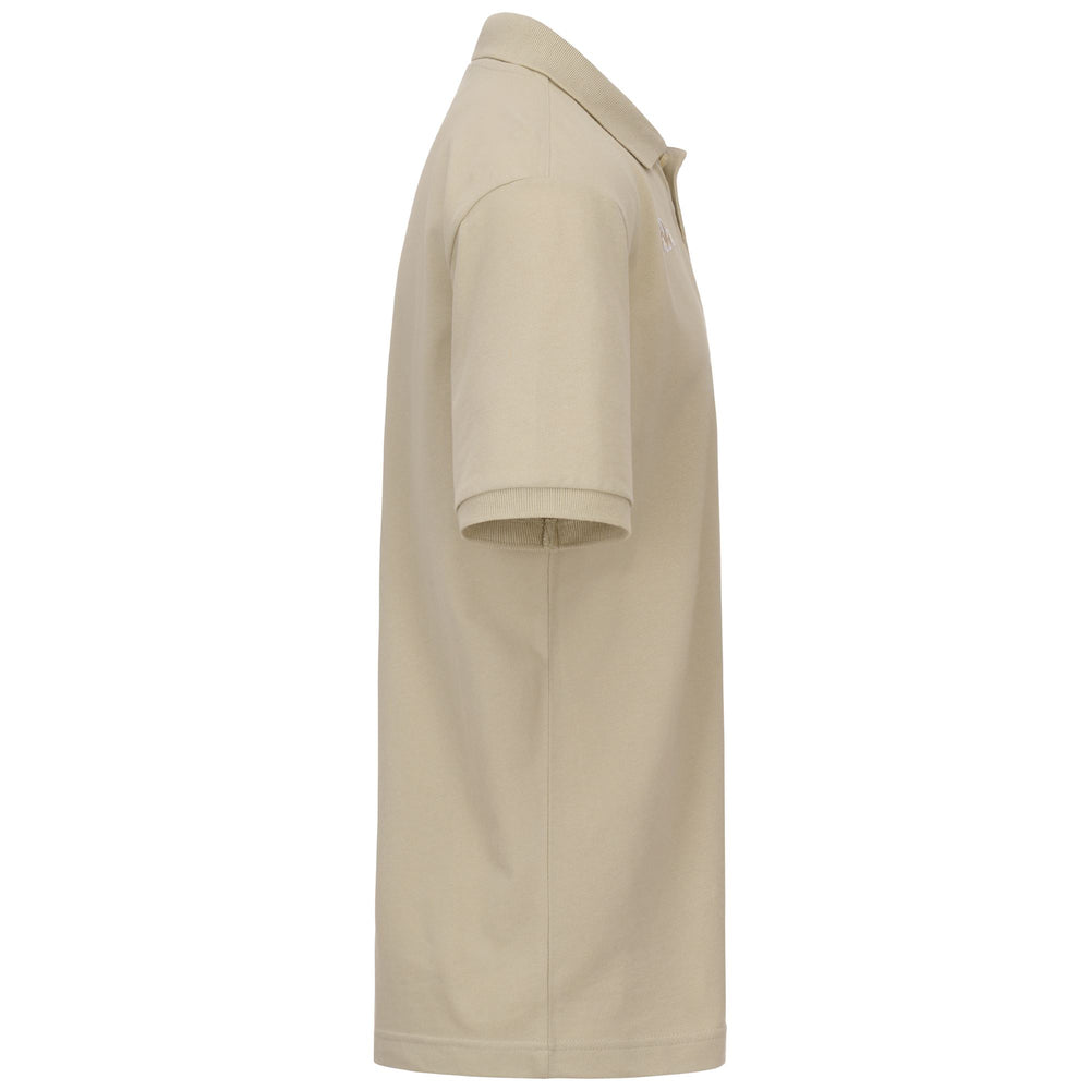 Beige Men's Regular Fit Cotton Polo Shirt with Logo 02