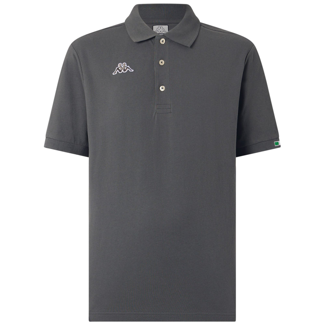 Volcanic Grey Men's Cotton Polo Shirt with Logo 01