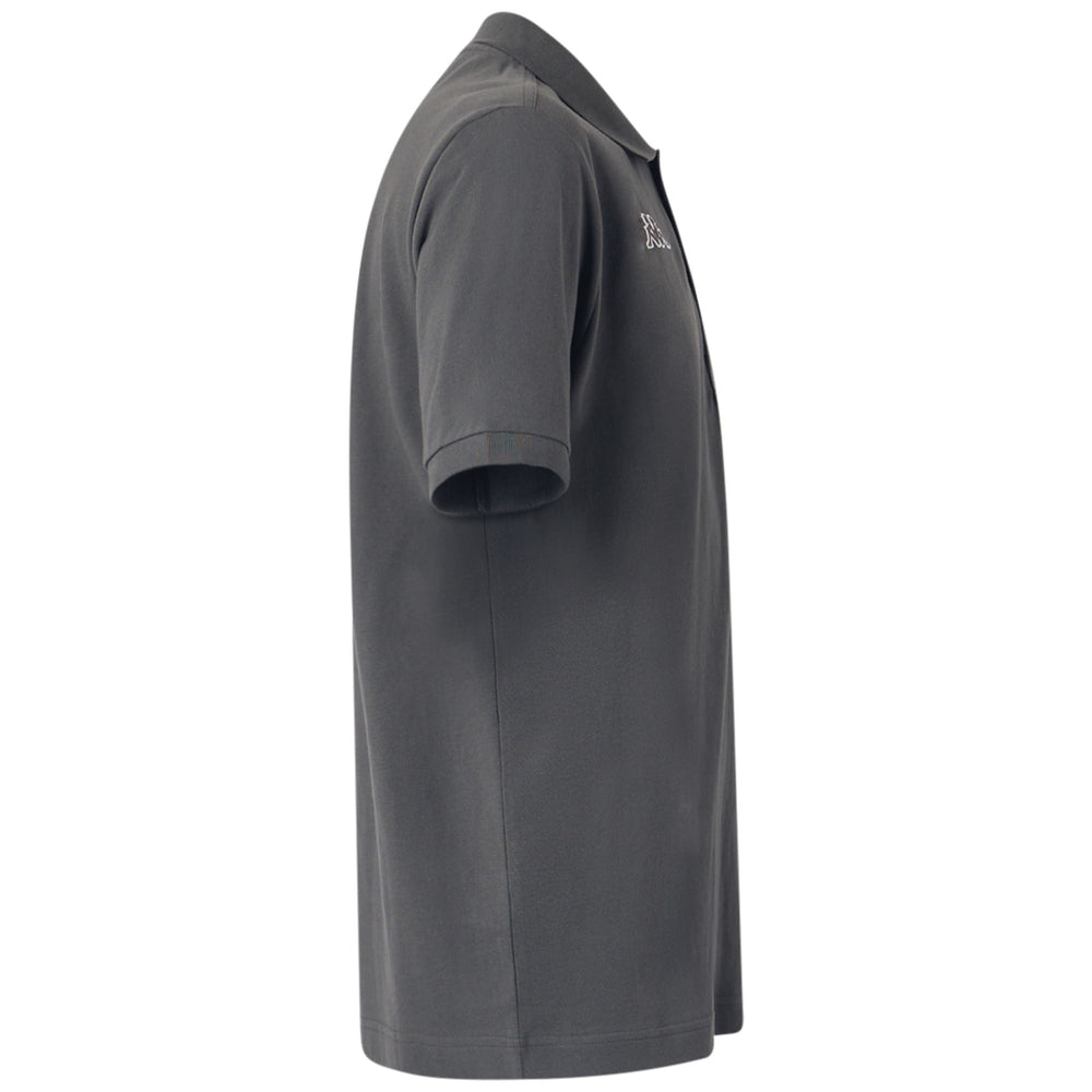 Volcanic Grey Men's Cotton Polo Shirt with Logo 02