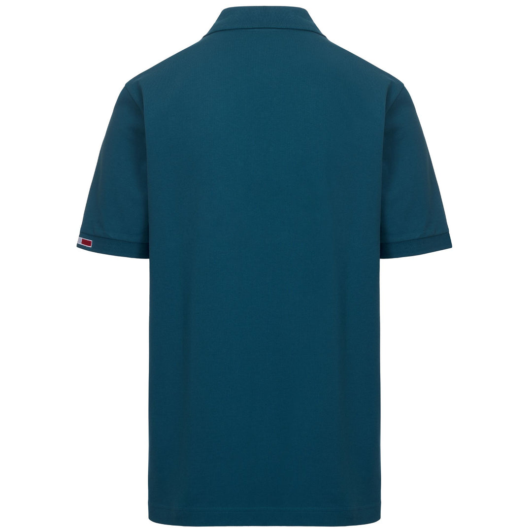 Polo bleu en coton pour homme, coupe classique, style sport main