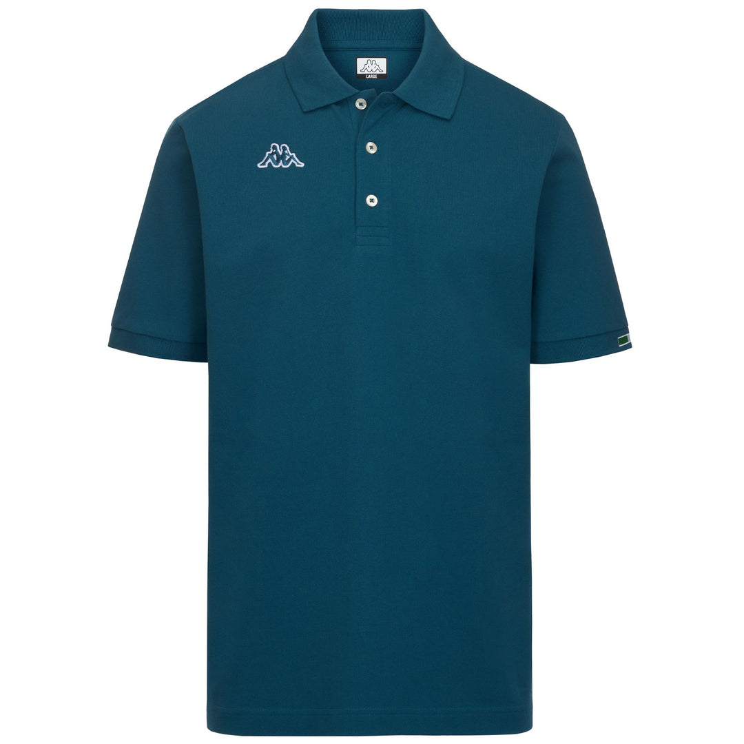 Polo bleu en coton pour homme, coupe classique, style sport main