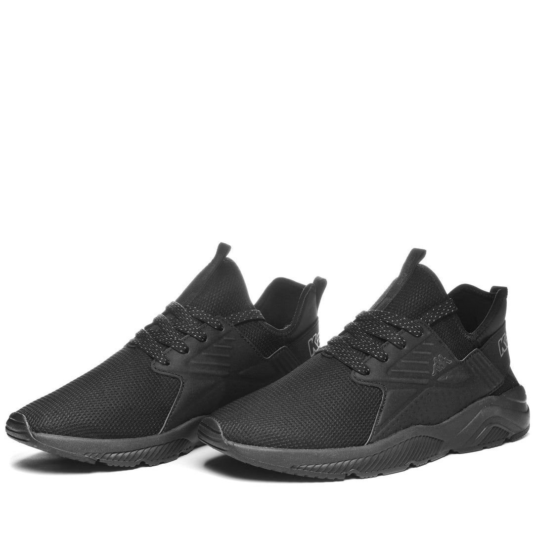 Black Grey Unisex Low Cut Walking Sneakers 01